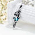 wholesale 925 Sterling Silver Blue Stone Wolf Head Pendant Necklaces for Women and Men s-0-3