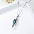 wholesale 925 Sterling Silver Blue Stone Wolf Head Pendant Necklaces for Women and Men s-0-4