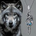 wholesale 925 Sterling Silver Blue Stone Wolf Head Pendant Necklaces for Women and Men s-0-5