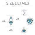 wholesale 925 Sterling Silver Turquoise Triangle Drop Earrings for Women - Mothers Day Gifts-0-1