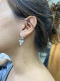 wholesale 925 Sterling Silver Turquoise Triangle Drop Earrings for Women - Mothers Day Gifts-0-3