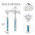 wholesale 925 Sterling Silver Earrings with Turquoise Lotus Flower Design for Women-0-1