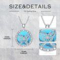 wholesale 925 Sterling Silver Turquoise Butterfly Pendant Necklace - Western Style Gemstone s for Her-0-1