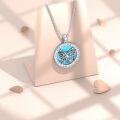 wholesale 925 Sterling Silver Turquoise Butterfly Pendant Necklace - Western Style Gemstone s for Her-0-3