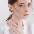 wholesale 925 Sterling Silver Metal Abalone Turquoise Moonstone Boho Dangle Earrings-0-2