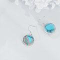 wholesale 925 Sterling Silver Metal Abalone Turquoise Moonstone Boho Dangle Earrings-0-4