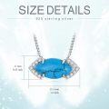 wholesale 925 Sterling Silver with Turquoise and Cubic Zirconia Accent Marquise Shape Pendant Necklace for Women-0-1