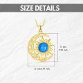 wholesale 18K Gold Plated Natural Gemstone Crescent Necklace for Women Moon Sun Pendant Gift for Her-0-7