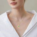 wholesale 18K Gold Plated Natural Gemstone Crescent Necklace for Women Moon Sun Pendant Gift for Her-0-8