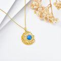 wholesale 18K Gold Plated Natural Gemstone Crescent Necklace for Women Moon Sun Pendant Gift for Her-0-9