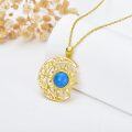wholesale 18K Gold Plated Natural Gemstone Crescent Necklace for Women Moon Sun Pendant Gift for Her-0-10