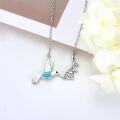 wholesale 925 Sterling Silver Turquoise Hummingbird Pendant Necklace for Women Gifts-0-2