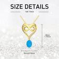 wholesale 925 Sterling Silver Plated Gold  Infinity Turquoise Heart Pendant Necklace with I love you forever Engraving - Mother's Day & Christmas Gifts for Her-0-1