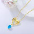 wholesale 925 Sterling Silver Plated Gold  Infinity Turquoise Heart Pendant Necklace with I love you forever Engraving - Mother's Day & Christmas Gifts for Her-0-4