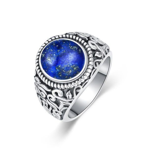 Sterling Silver Vintage Genuine Lapis Lazuli Rings-0