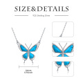 wholesale 925 Sterling Silver & Natural Turquoise Butterfly Pendant Necklace - Mothers Day Gift for Her-0-1