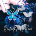 wholesale 925 Sterling Silver & Natural Turquoise Butterfly Pendant Necklace - Mothers Day Gift for Her-0-4