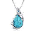 wholesale 925 Sterling Silver & Natural Turquoise Stone Peacock Pendant Necklace - Boho Chic s for Her-0-0