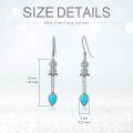 wholesale 925 Sterling Silver Arrowhead Genuine Turquoise Drop Earrings for Women - December Birthstone -0-1