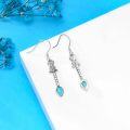 wholesale 925 Sterling Silver Arrowhead Genuine Turquoise Drop Earrings for Women - December Birthstone -0-3