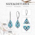 wholesale 925 Sterling Silver Teardrop Shape Celtic Knot Design with Blue Stone Leverback Drop Earrings for Women Gifts-0-1
