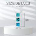 wholesale 925 Sterling Silver Square Turquoise Drop Pendant Necklace for Women - 3 Pendants (18+2)-0-1