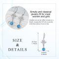 wholesale 925 Sterling Silver Blue Turquoise & Moonstone Celtic Knot Dangle Leverback Earrings for Women Mother's Day Gift-0-1