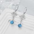 wholesale 925 Sterling Silver Blue Turquoise & Moonstone Celtic Knot Dangle Leverback Earrings for Women Mother's Day Gift-0-4