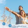 wholesale 925 Sterling Silver Blue Turquoise & Moonstone Celtic Knot Dangle Leverback Earrings for Women Mother's Day Gift-0-5