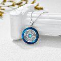 wholesale 925 Sterling Silver Blue Crystal Compass Necklace - Friendship Travel Graduation Gift for Women & Girls-0-3