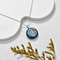 wholesale 925 Sterling Silver Blue Crystal Compass Necklace - Friendship Travel Graduation Gift for Women & Girls-0-4