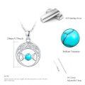 wholesale 925 Sterling Silver Turquoise Celtic Triple Moon Goddess Pendant Necklace for Women and Girls-0-1