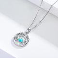 wholesale 925 Sterling Silver Turquoise Celtic Triple Moon Goddess Pendant Necklace for Women and Girls-0-2