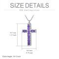 wholesale 925 Sterling Silver Purple Crystal Cross Cremation Keepsake Necklace for Women Memory Ash Holder Pendant with Funnel and Chain 48cm-0-1