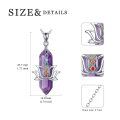 wholesale 925 Sterling Silver Purple Amethyst Lotus Flower 7 Chakras Healing Energy Balance Mediation Pendant Necklaces for Women Girls Gifts-0-1
