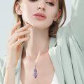 wholesale 925 Sterling Silver Purple Amethyst Lotus Flower 7 Chakras Healing Energy Balance Mediation Pendant Necklaces for Women Girls Gifts-0-2