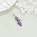 wholesale 925 Sterling Silver Purple Amethyst Lotus Flower 7 Chakras Healing Energy Balance Mediation Pendant Necklaces for Women Girls Gifts-0-3