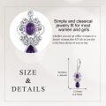 wholesale 925 Sterling Silver Purple Amethyst Drop Earrings for Women Girls Mother-Daughter  Set-0-1