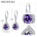 wholesale 925 Sterling Silver Purple Teardrop Crystal Drop Earrings for Women and Teen Girls Hypoallergenic -0-1