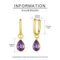 wholesale Gold-Plated 925 Sterling Silver Purple Crystal Teardrop Dangle Earrings for Women Gift Ideas-0-1