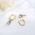 wholesale Gold-Plated 925 Sterling Silver Purple Crystal Teardrop Dangle Earrings for Women Gift Ideas-0-4