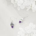 wholesale Sterling Silver Moss Agate Amethyst Moonstone Mushroom Earrings-0-3