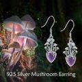 wholesale Sterling Silver Moss Agate Amethyst Moonstone Mushroom Earrings-0-5