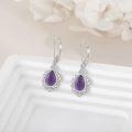 wholesale Sterling Silver Moonstone Lapis Lazuli Larimar Pink Opal Peridot Amethyst Earrings-0-3
