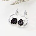 wholesale 925 Sterling Silver Geode Drop Earrings with Amethyst Quartz Crystals and Cubic Zirconias for Women-0-3