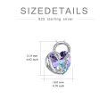 wholesale 925 Sterling Silver Purple Crystal Heart Dolphin Pendant Necklace for Women Girls Gifts-0-1