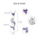 wholesale 925 Sterling Silver Purple Crystal Mermaid Pendant Necklaces Ocean Beach Gifts for Her-0-1