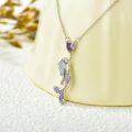 wholesale 925 Sterling Silver Purple Crystal Mermaid Pendant Necklaces Ocean Beach Gifts for Her-0-4