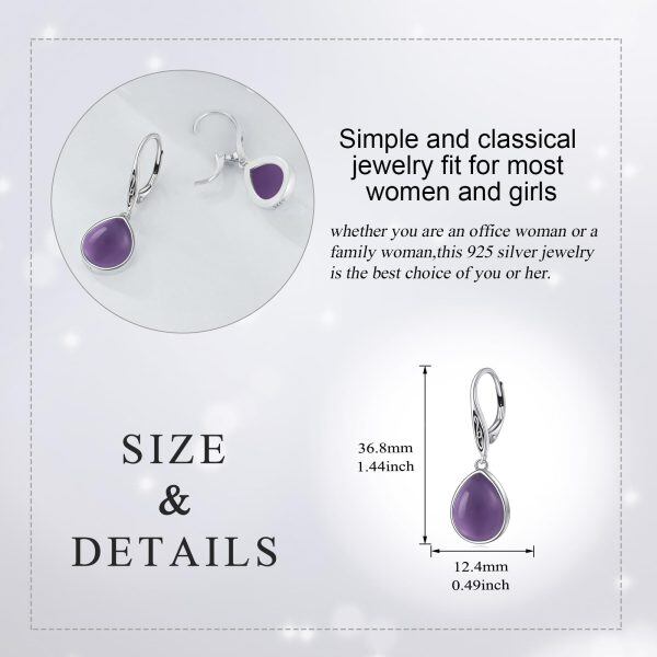 Sterling Silver Celtic Knot Amethyst Drop Earrings-1