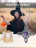 wholesale 925 Sterling Silver Amethyst Celtic Knot Pendant Necklace for Women Girls -0-5